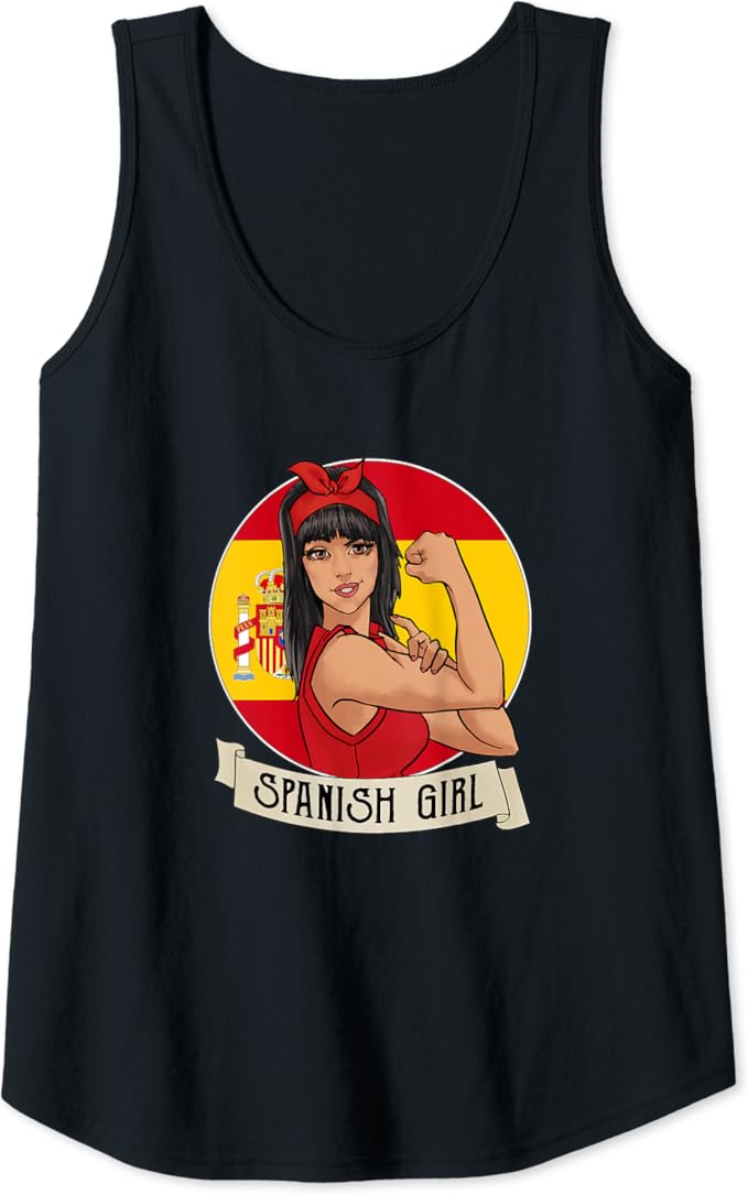 Womens Spanish Girl Spain Espana Gifts Tank Top Amazon.co.uk Fashion